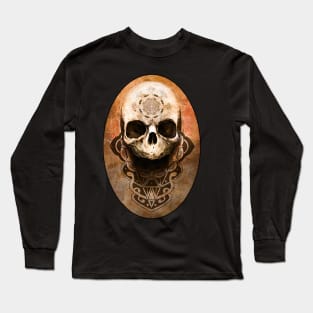 POLYNESIAN SKULL MANDALA RUSTY ARTWORK Long Sleeve T-Shirt